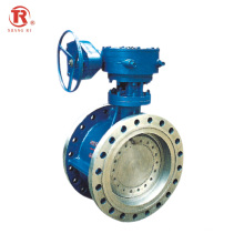 Double Triple Eccentric Manual Hard Seat Flange Butterfly Valve with Worm Gear